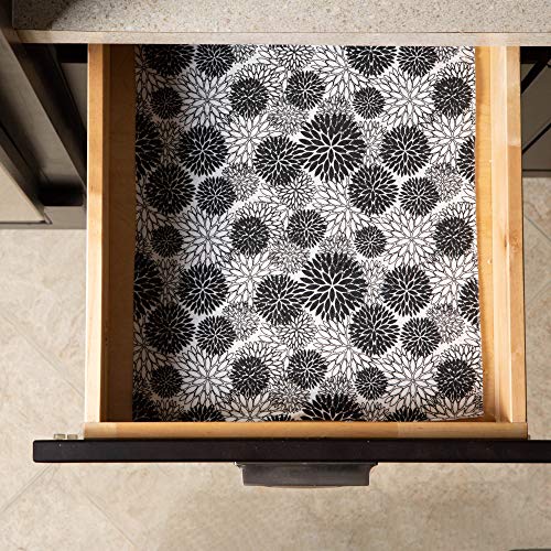 DII مجموعة بطانات الثلاجة والرفوف من DII غير لاصقة، قابلة للقص، قابلة للغسل في الغسالة، 12x20، داليا سوداء، 2 قطعة - Image 3