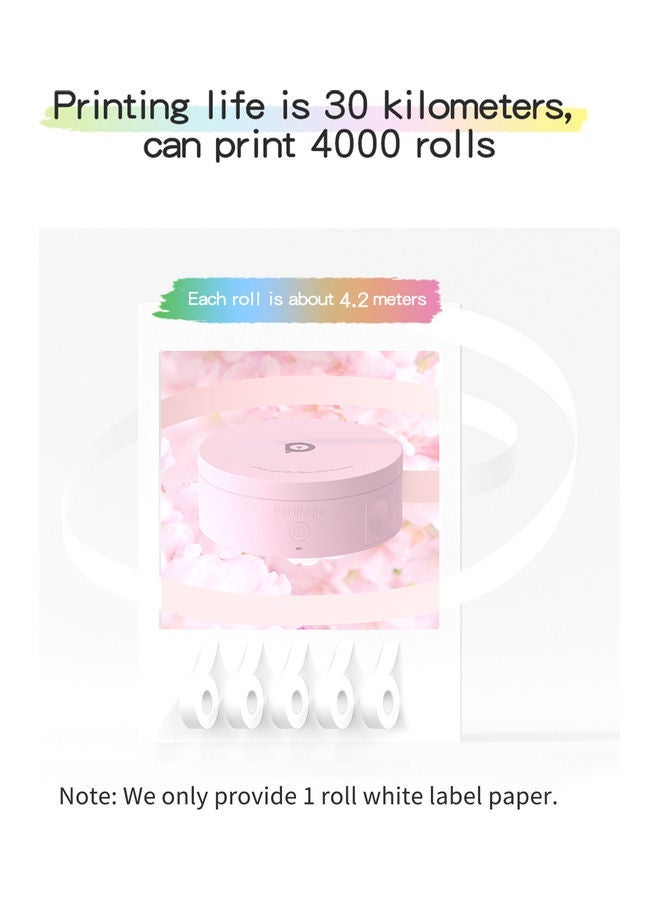 NIBEMINENT L1 Portable Thermal Label Mobile Printer Pink  - Image 2