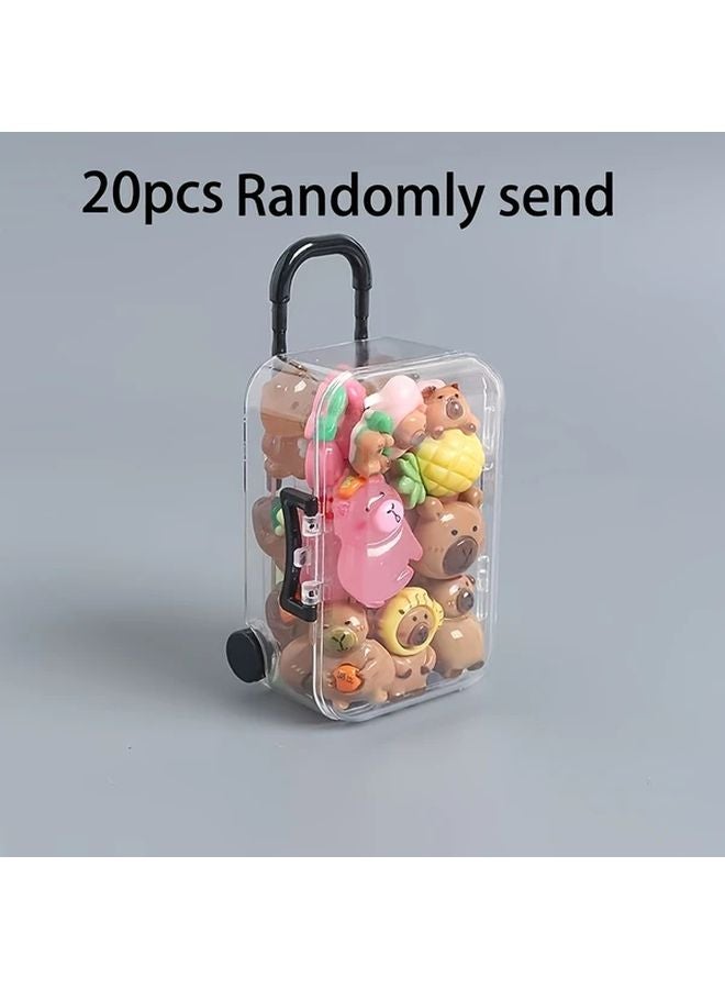 Colorful Glowing Cartoon Capybara Ornament DIY Kit 20 Mixed Capybaras With Suitcase - Image 2