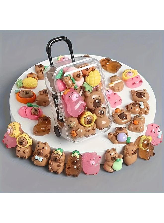 Colorful Glowing Cartoon Capybara Ornament DIY Kit 20 Mixed Capybaras With Suitcase - Image 3