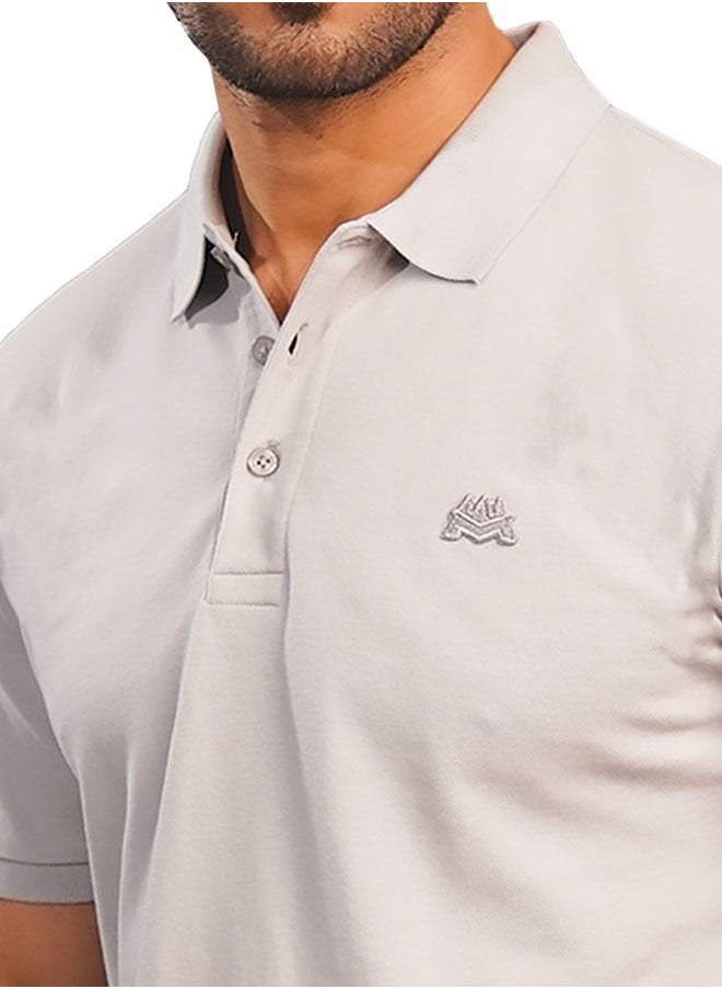 MENDEEZ - Mendeez Men’s Classic Basic Light Grey Cotton Regular Fit Polo Neck T Shirt Casual - Image 1