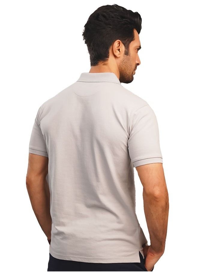 MENDEEZ - Mendeez Men’s Classic Basic Light Grey Cotton Regular Fit Polo Neck T Shirt Casual - Image 1