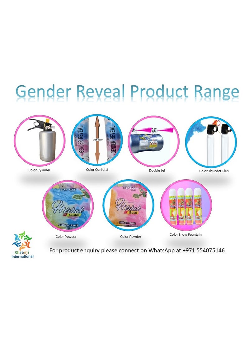 Shreeji Gender Reveal Color Blaster – 1KG Powder | Shoots 15 Meters | 10–15 Sec Burst | Metallic Body | Shimmer Powder with Sparkle Effect | Total Weight 1.8KG - Image 5