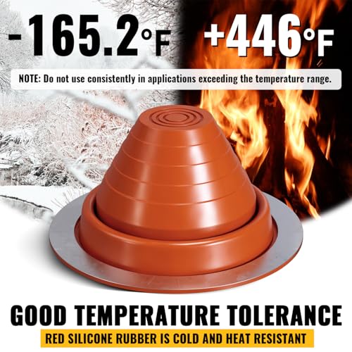VIVIDA #3 Silicone Metal Roof Pipe Flashing Boot, High Temp Flexible Roof Jack Vent Boot for Pipe OD 1/4" to 5", Screws & Hex Socket Included, 1 Pack - Image 5