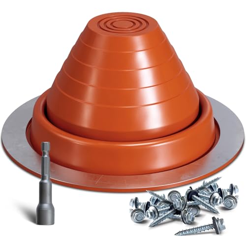 VIVIDA #3 Silicone Metal Roof Pipe Flashing Boot, High Temp Flexible Roof Jack Vent Boot for Pipe OD 1/4" to 5", Screws & Hex Socket Included, 1 Pack - Image 1