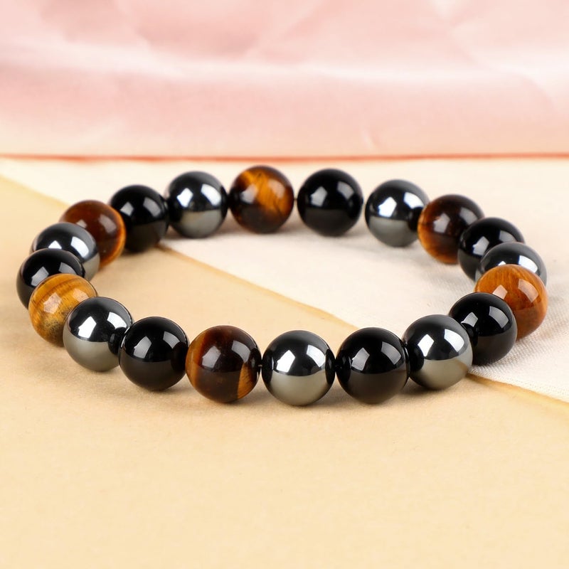 LPBeads أساور مرنة يدوية من حبات الأحجار الكريمة الطبيعية من ، خرز دائري من البلورات العلاجية، هدايا مجوهرات للنساء والرجال - Image 3