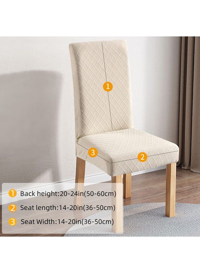 Fuloon Waterproof Dining Chair Covers Parsons Chair Slipcover Super Fit Stretch Kitchen Chairs Slipcovers Removable Washable Chairs Seat Slipcover For Dining Room Kitchen Banquet (6 Pack Beige) - Image 3