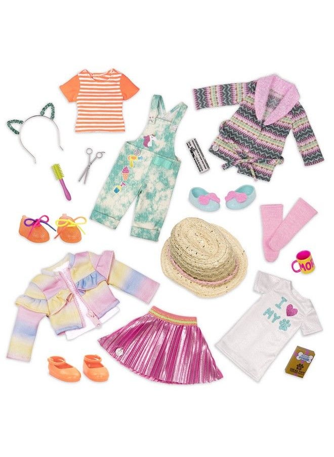 Glitter Girls - 14Inch Doll Style Bundle 3 Fashion Outfits Rainbow Jacket Catears Sweater Dress Clothes & Accessories Gg Fashion Pack 3 Years + - Image 1