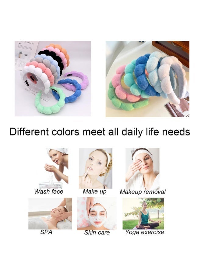 Spa Headband for Face Washing & Makeup, Skincare Hair Band with Wrist Wash Bands and Hair Clips - Image 3