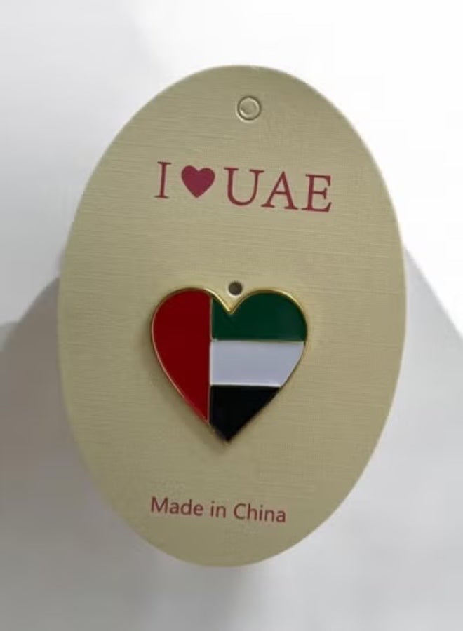 clooudiss 6 Pieces Brooch/Logo/Magnetic Badge - UAE Flag heart shape - UAE National Day 54 - Image 2