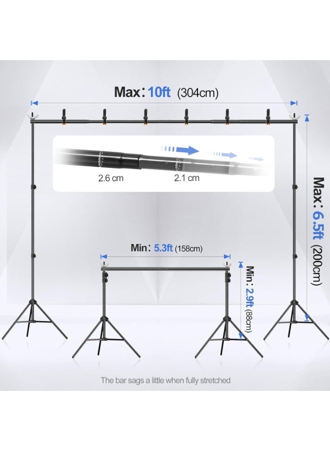 Glanfen Backdrop Stand (2x3m), Adjustable Photo Studio Backdrop Stand Support Kit Background Stand with 6 Backdrop Clamps,4 Sandbags and Carrying Bag for Portrait Product Photography - Image 2