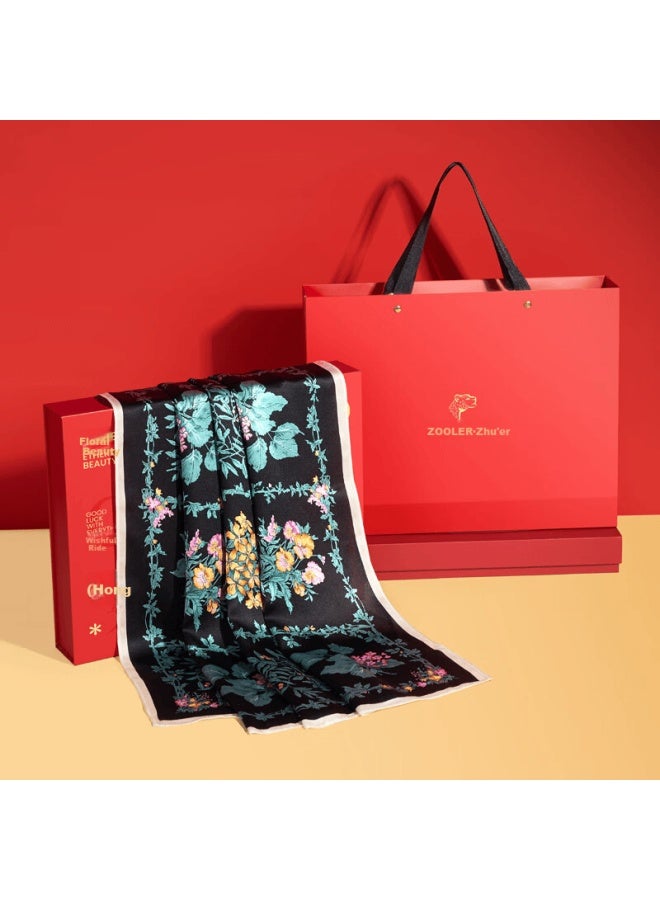 ZOOLER Jules Silk Scarf Women Mulberry Silk Luxury High-end Square Scarf Practical Mother's Day Birthday Gift For Mom Elders - Image 1