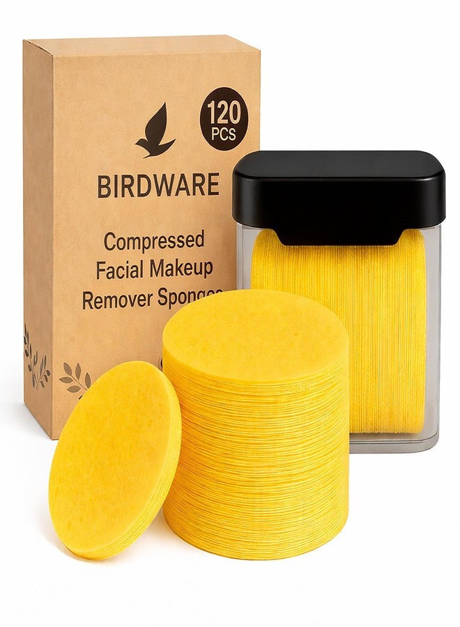 بيردوير إسفنجة تنظيف الوجه من بيردوير، لون أصفر، مصنوعة من مادة PVA - 120 قطعة | عبوة اقتصادية لوضع وإزالة كريمات التفتيح - Image 1