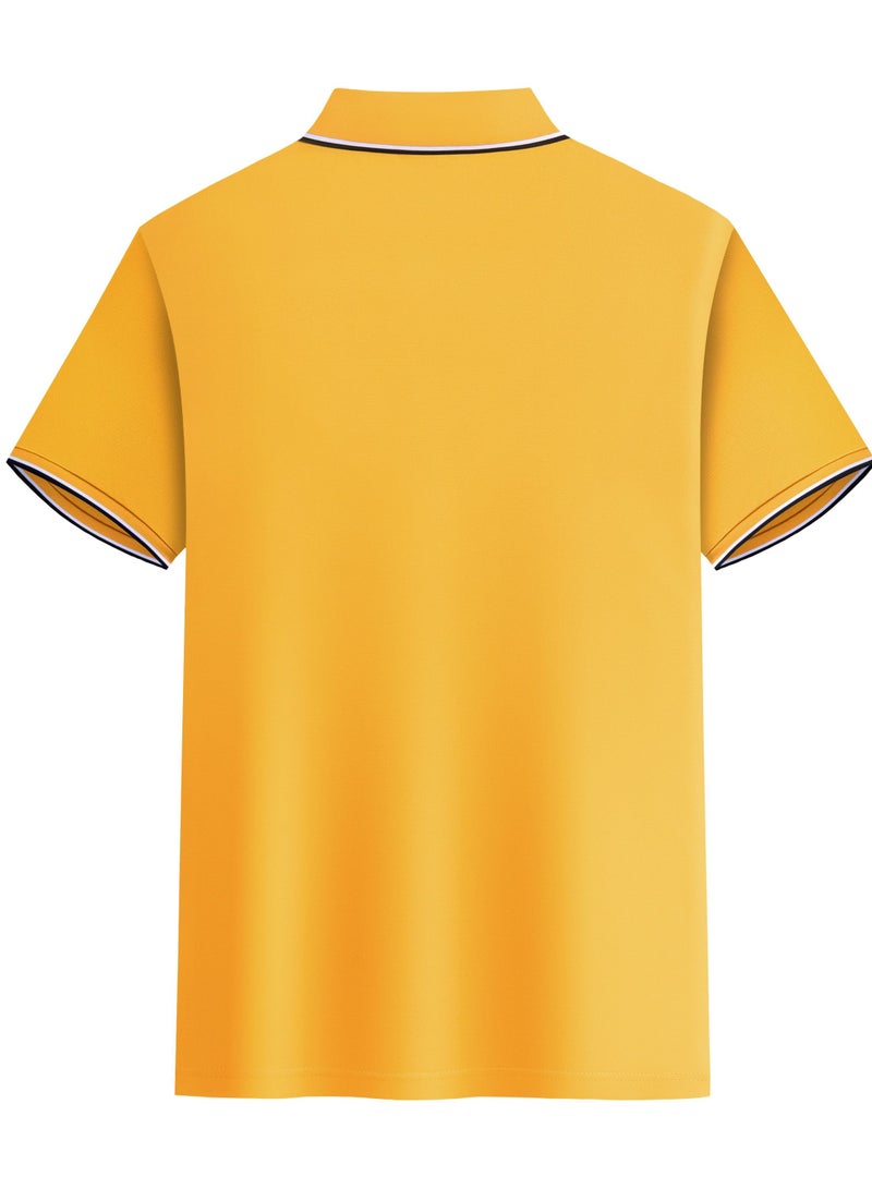 YEL PRO Men Quick Dry Breathable Elastic T-Shirt Yellow - Image 2