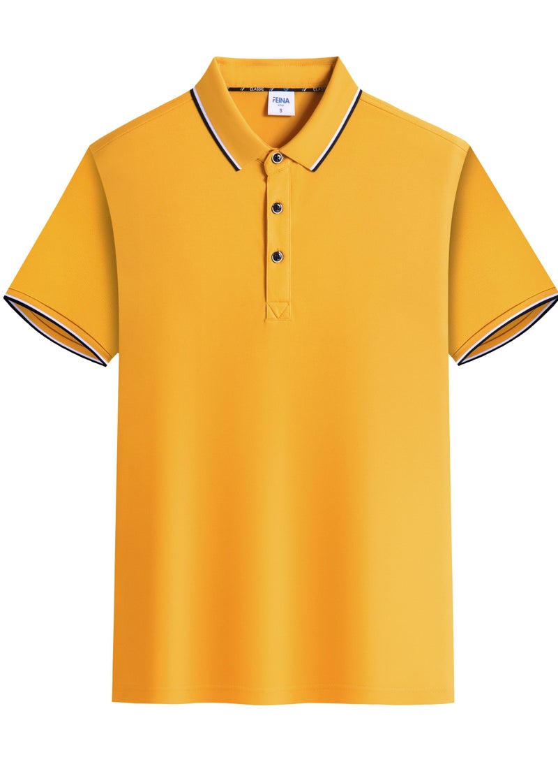 YEL PRO Men Quick Dry Breathable Elastic T-Shirt Yellow - Image 1