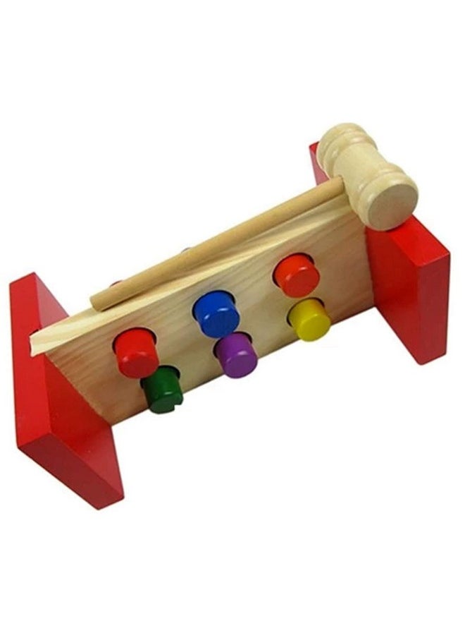 Smartcraft Wooden Hammer And Peg Toy, Pounding Bench Wooden Toy With Mallet For Toddlers Kids | Montessori Toys For Early Education For Kids/Toddlers (Multicolor)  - Image 4