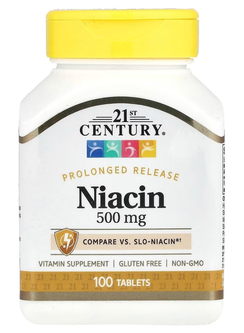21st Century, Prolonged Release Niacin, 500 mg, 100 Tablets