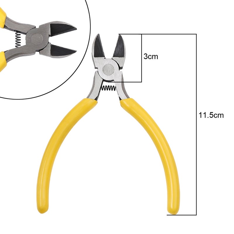 Handmade DIY Tool Pliers Multifunctional Punching Pliers Jewelry Toothless Pointed Nose Pliers Oblique Wire Cutting Pliers Hardware Tools #45 yellow handle diagonal pliers 