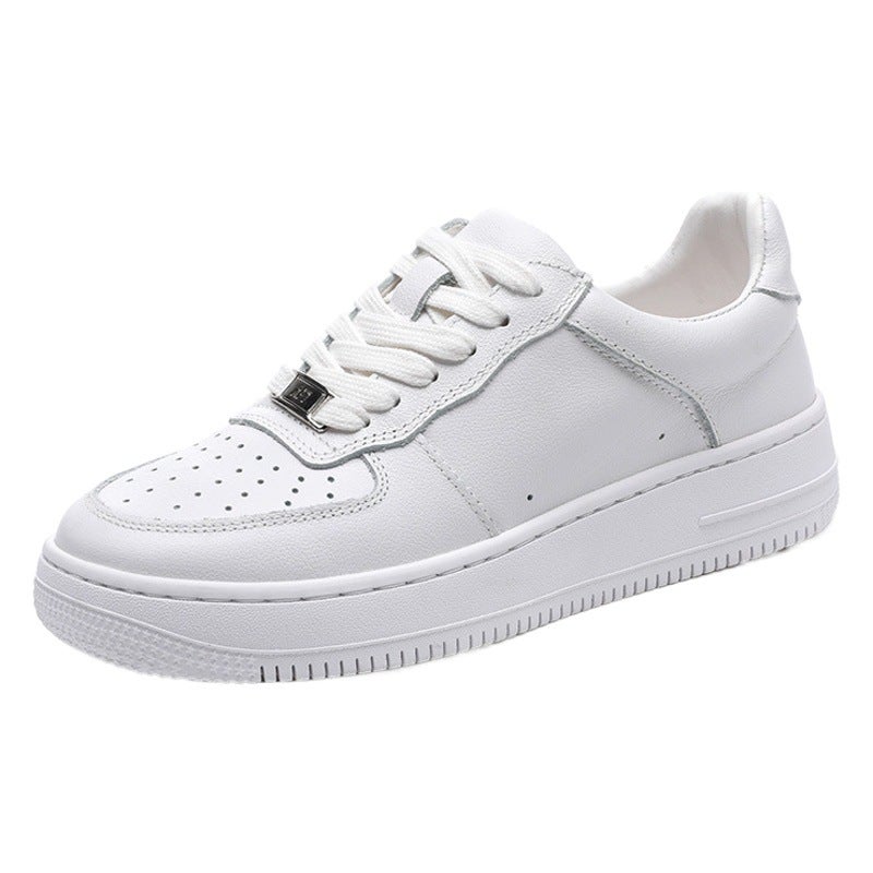 Air Force One Sneakers for Couples, Cowhide Autumn and Winter Men''s Shoes, Low-Top Genuine Leather Women''s Shoes, Men''s White Casual Shoes - Image 2