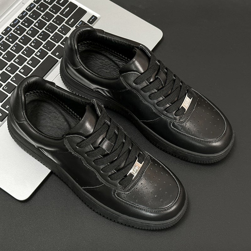 Air Force One Sneakers for Couples, Cowhide Autumn and Winter Men''s Shoes, Low-Top Genuine Leather Women''s Shoes, Men''s White Casual Shoes - Image 1