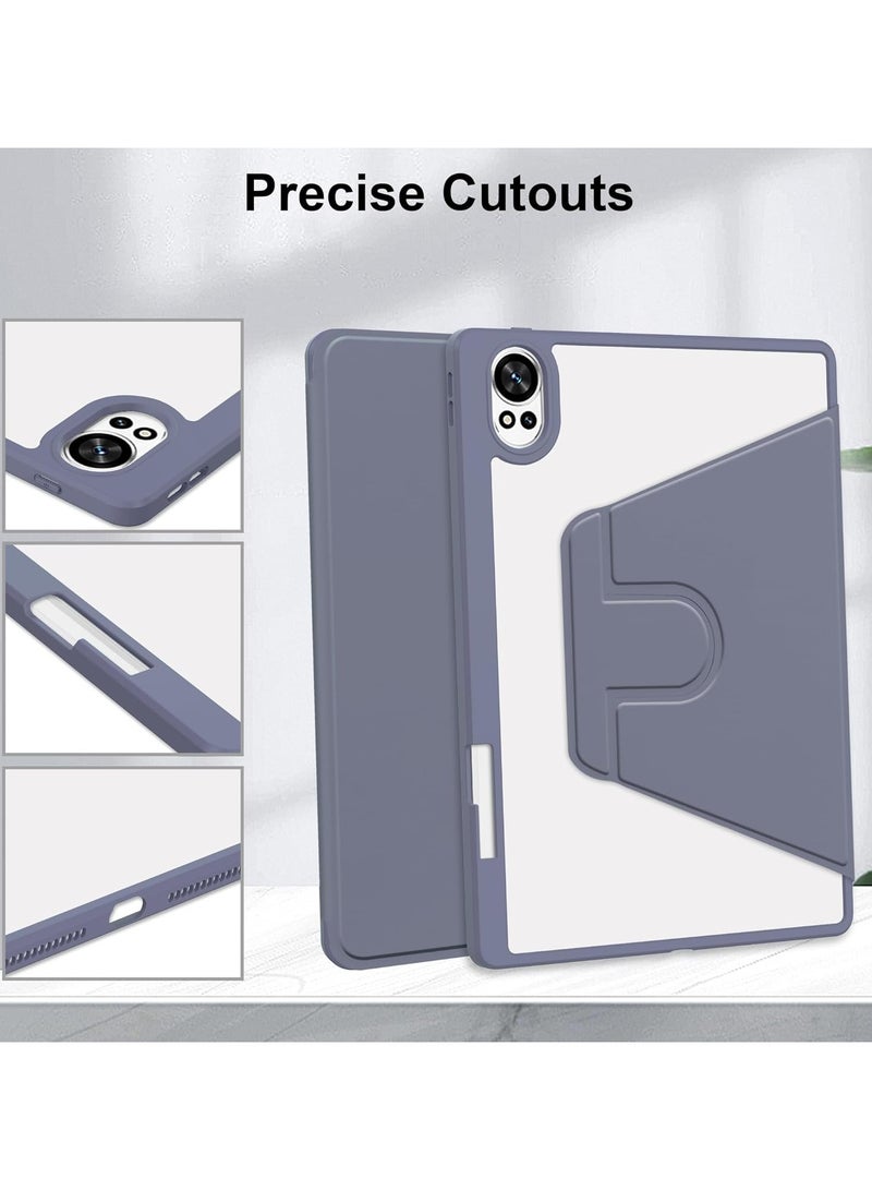 Hybrid Case Compatible with Huawei MatePad 12X/Matepad Air 12 2024 Cover, Clear Acrylic Multi-Angle Hard PC Case with Pen Holder Protective Stand Cover for Huawei MatePad 12X 12inch (Lavender) - Image 4