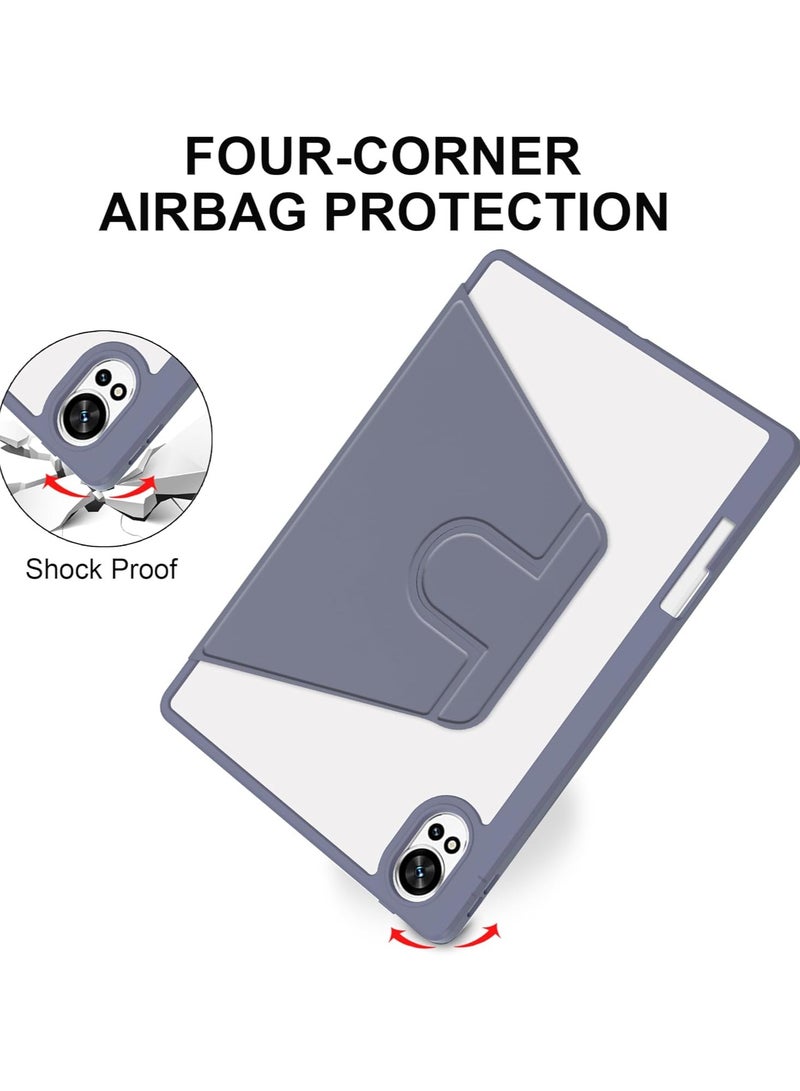 Hybrid Case Compatible with Huawei MatePad 12X/Matepad Air 12 2024 Cover, Clear Acrylic Multi-Angle Hard PC Case with Pen Holder Protective Stand Cover for Huawei MatePad 12X 12inch (Lavender) - Image 5