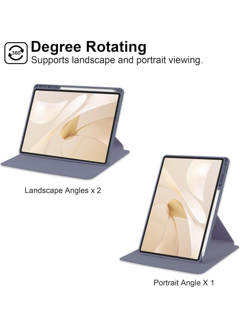 Hybrid Case Compatible with Huawei MatePad 12X/Matepad Air 12 2024 Cover, Clear Acrylic Multi-Angle Hard PC Case with Pen Holder Protective Stand Cover for Huawei MatePad 12X 12inch (Lavender) - Image 3