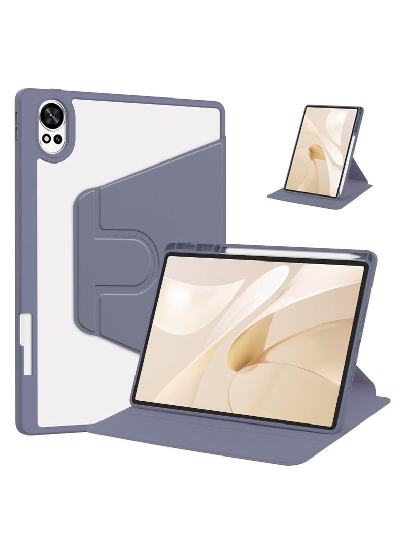 Hybrid Case Compatible with Huawei MatePad 12X/Matepad Air 12 2024 Cover, Clear Acrylic Multi-Angle Hard PC Case with Pen Holder Protective Stand Cover for Huawei MatePad 12X 12inch (Lavender) - Image 1