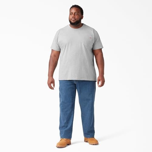 Dickies تي شيرت ديكيز للرجال بأكمام قصيرة من القطن الثقيل، رمادي فاتح، صغير - Image 4