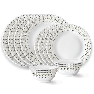 Larah by Borosil Ora Gold Fluted Series Opalware Dinner Set | 12 Pieces for Family of 4 | Microwave & Dishwasher Safe | Bone-Ash Free | Crockery Set for Dining & Gifting | Plates & Bowls | White - pzsku/Z80CCA848B526A109EF5EZ/45/1743503837/087c2928-991e-47e5-aa47-1be04cf934d6