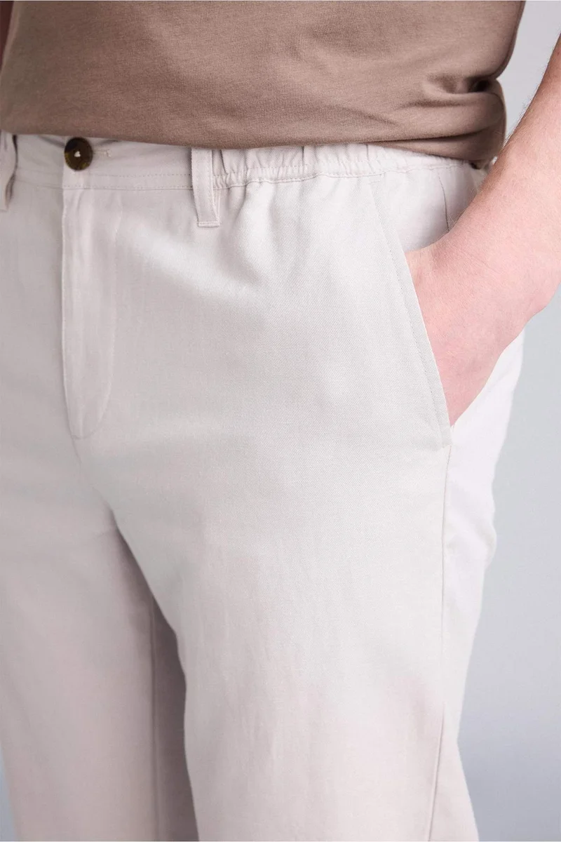 Defacto  Regular Fit Cotton Linen Trousers for Men | Best Price UAE