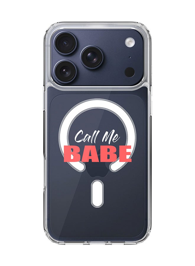 Stylizedd Classic Clear MagSafe Case for iPhone 17 Pro , Hybrid Soft Case Flexible Edges Anti Drop TPU PC Gel Thin Transparent Cover [ Designed for iPhone 17 Pro ] - Call me babe