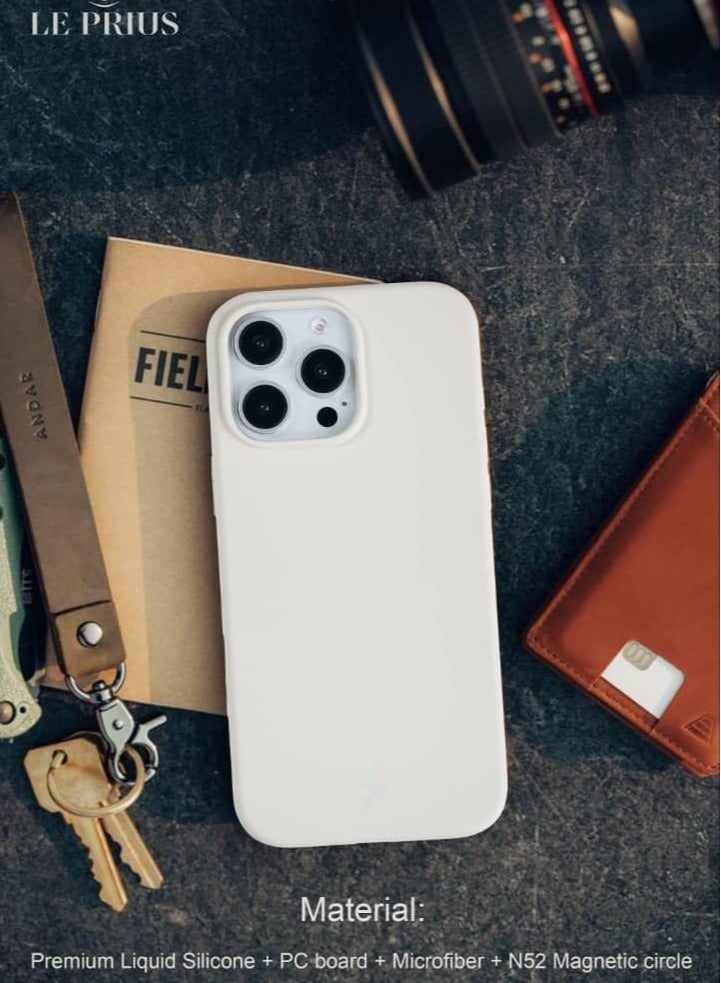 Le Prius Shiva Series Built-in Magnets Premium Quality Protective Phone Case Compatible with iPhone 16 Pro, Full Shockproof Protection, Slim Durable Cover, MagSafe Compatible, Comfortable Grip, Stylish Premium Design for Men and Women - Beige - Image 5