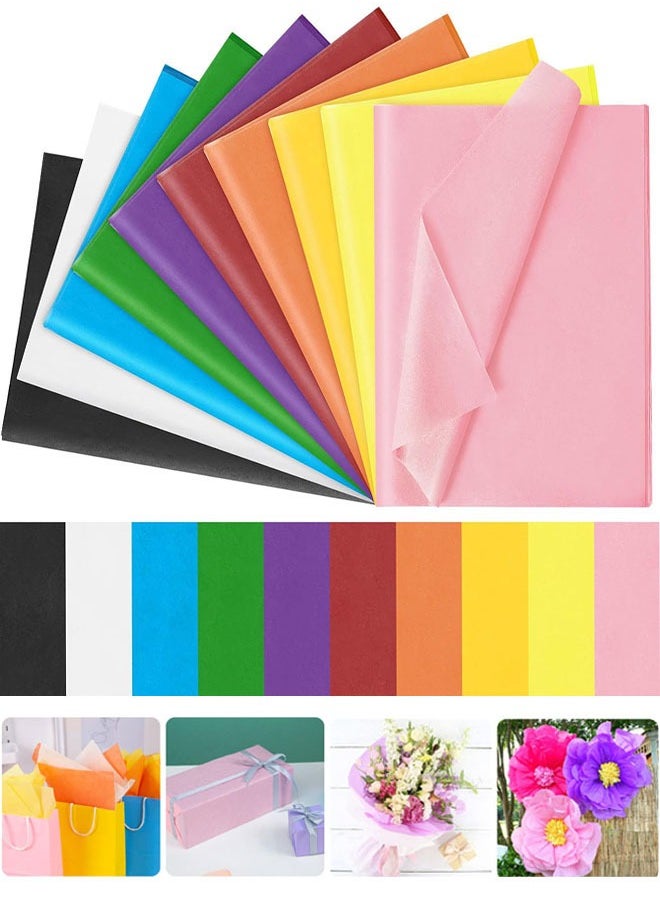 Generic Gift Tissue Paper, 100 Sheets Gift Wrapping Paper Craft Tissue Paper for Flower Artworks Crafts Holiday Party Decoration-10 Assorted Colors, 20 x 14.5 Inch  - Image 1