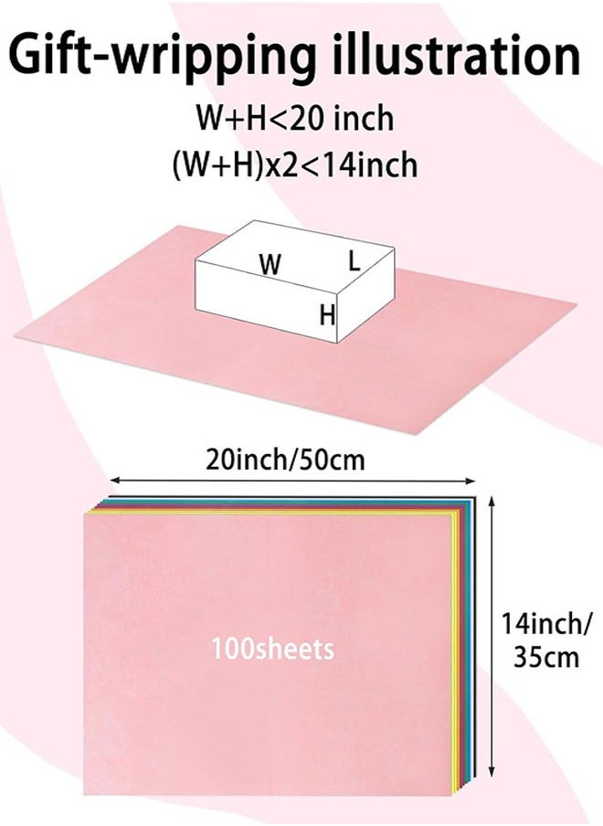 Generic Gift Tissue Paper, 100 Sheets Gift Wrapping Paper Craft Tissue Paper for Flower Artworks Crafts Holiday Party Decoration-10 Assorted Colors, 20 x 14.5 Inch  - Image 2