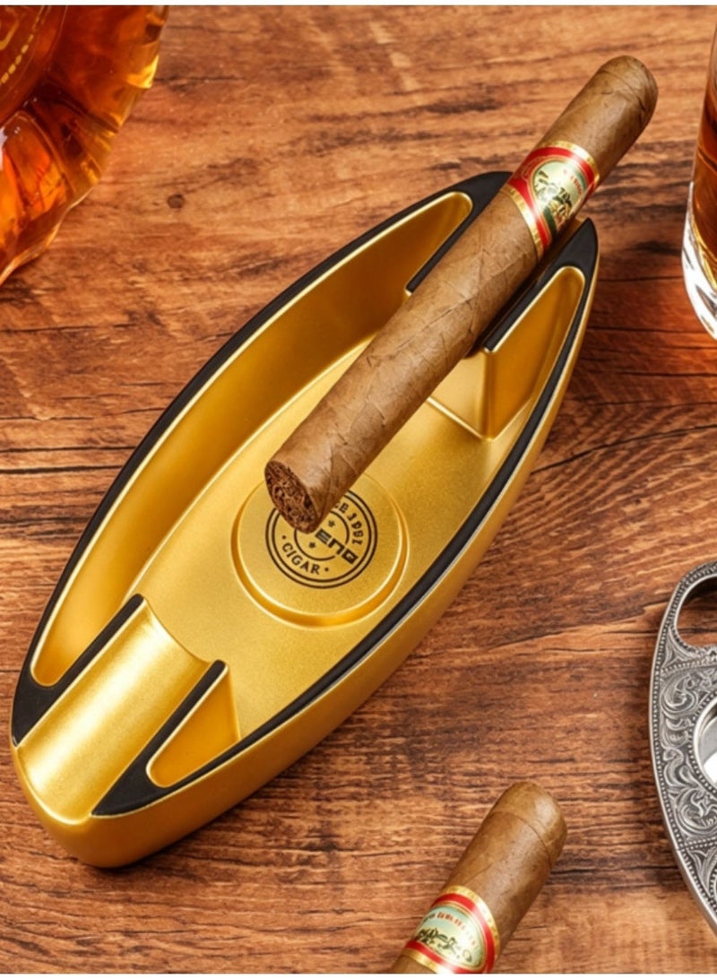 Cigar Ashtray with 2 Cigar Holder Portable Travel Ashtray Unique for Outdoors Indoors - Image 2