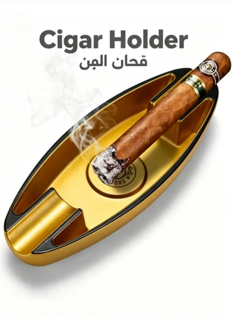 Cigar Ashtray with 2 Cigar Holder Portable Travel Ashtray Unique for Outdoors Indoors - Image 1