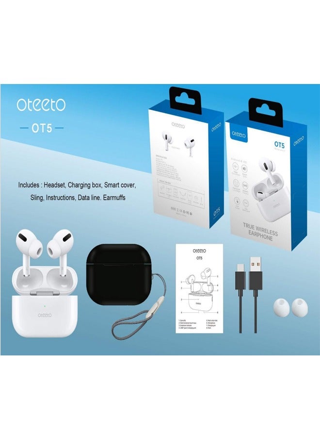 Oteeto OT5 Bluetooth Earbuds With Hifi Sound Quality Noise Cancellation and Multi Functional Touch Control Designed For Android Devices - Image 4