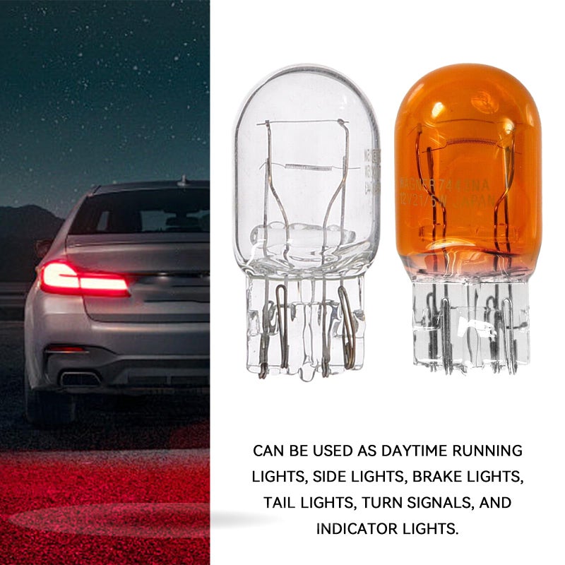 HHZL T20 7440A WY21W Turn Signal Bulb Daytime Running Light Blinker Brake Light Bulbs, 10PCS Monofilament Side Marker Lights Mini Taillight 7440 Bulb Replacement for Cars,Trucks,SUVs(White) - Image 4