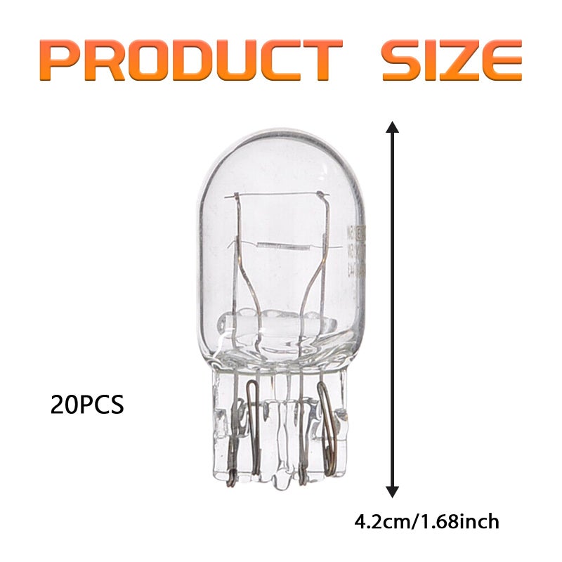 HHZL T20 7440A WY21W Turn Signal Bulb Daytime Running Light Blinker Brake Light Bulbs, 10PCS Monofilament Side Marker Lights Mini Taillight 7440 Bulb Replacement for Cars,Trucks,SUVs(White) - Image 2