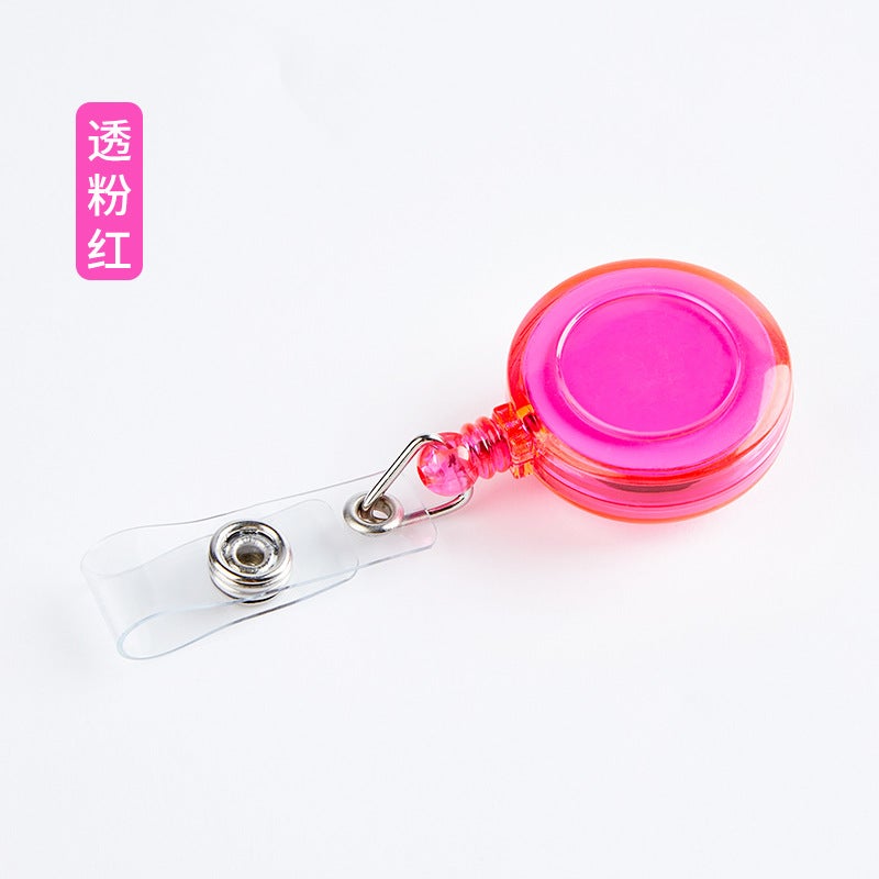 Transparent Color Back Clip Easy Pull Buckle Retractable Buckle Easy Pull Wire Puller Wire Puller Badge Clip Reel Wheel - Image 1
