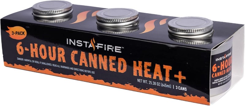 INSTAFIRE 6-Hour Canned Heat (3-Pack), Canned Heat for Cooking, Canned Heat for Food, Canned Heat for Camping, Camp Stove, Indoor Canned Heat, Nontoxic Canned Heat, Emergency Heat, Heat for Emergency - Image 1