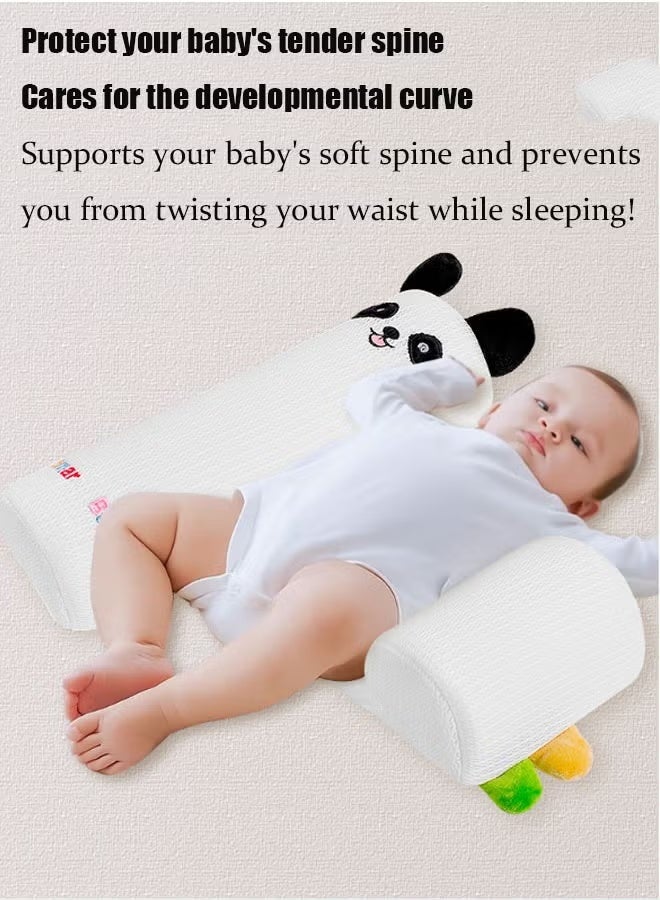 Berma Baby Baby pillow, baby side sleeping pillow, nursing pillow, body fixed baby pillow, comfortable pillow baby shaping pillow, with Velcro, anti-rollover, breathable, removable, adjustable, easy to wash (white) - Image 4