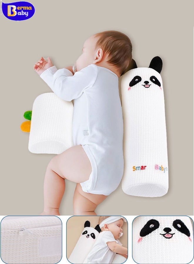 Berma Baby Baby pillow, baby side sleeping pillow, nursing pillow, body fixed baby pillow, comfortable pillow baby shaping pillow, with Velcro, anti-rollover, breathable, removable, adjustable, easy to wash (white) - Image 1