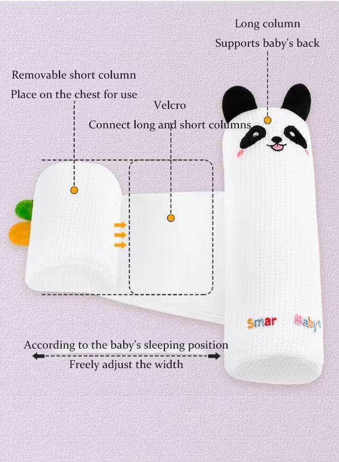 Berma Baby Baby pillow, baby side sleeping pillow, nursing pillow, body fixed baby pillow, comfortable pillow baby shaping pillow, with Velcro, anti-rollover, breathable, removable, adjustable, easy to wash (white) - Image 5