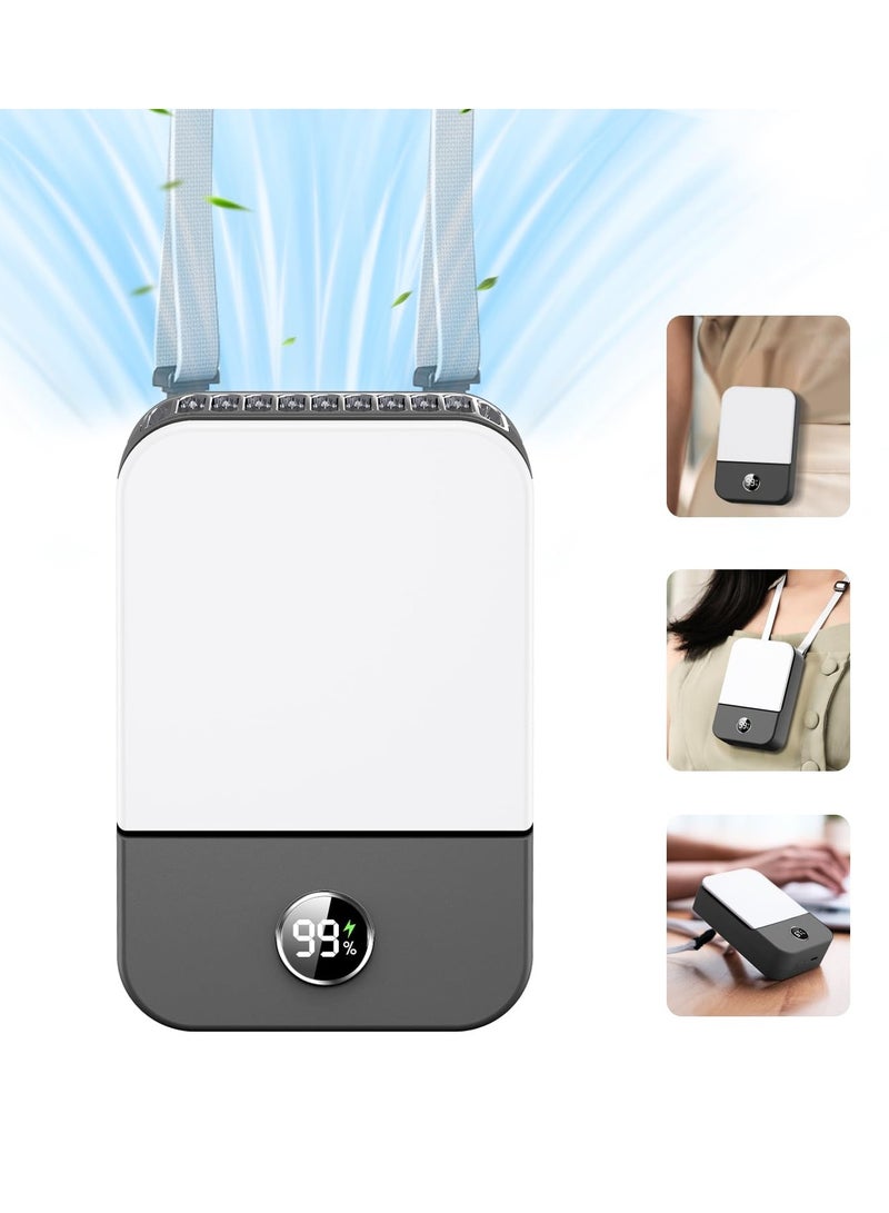 SYOSI Portable Neck Fan Rechargeable, Mini Fan Handheld with Waist Clip 3 Speed Adjustable, Leafless Personal Fan for Home Office Outdoor Travel - Image 1
