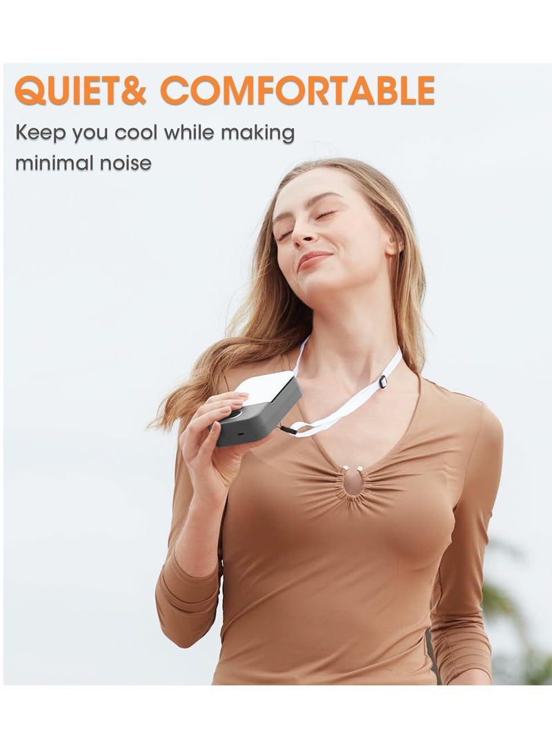 SYOSI Portable Neck Fan Rechargeable, Mini Fan Handheld with Waist Clip 3 Speed Adjustable, Leafless Personal Fan for Home Office Outdoor Travel - Image 3