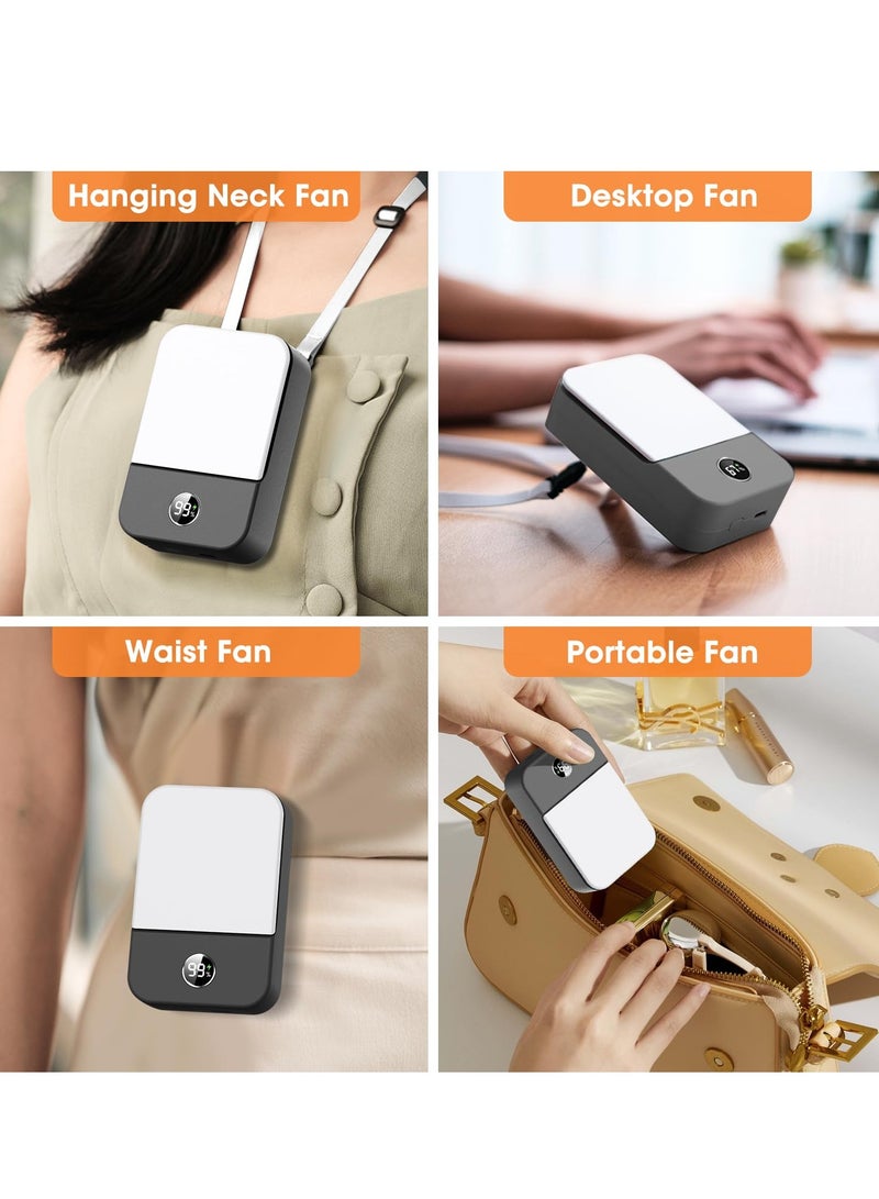 SYOSI Portable Neck Fan Rechargeable, Mini Fan Handheld with Waist Clip 3 Speed Adjustable, Leafless Personal Fan for Home Office Outdoor Travel - Image 5