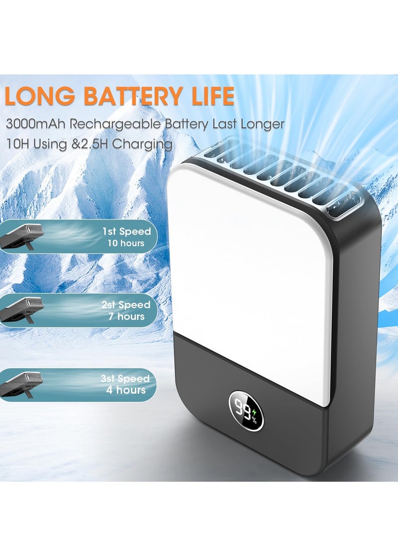 SYOSI Portable Neck Fan Rechargeable, Mini Fan Handheld with Waist Clip 3 Speed Adjustable, Leafless Personal Fan for Home Office Outdoor Travel - Image 2