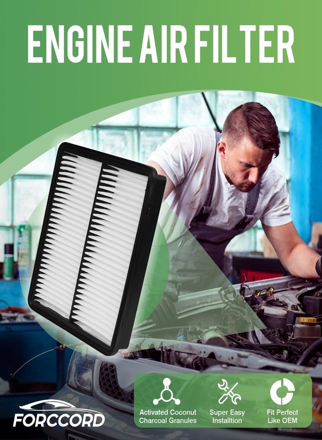 Forccord 1Pcs HEPA Cabin Air Filter and 1Pcs Engine Air Filter Fit for Acura TLX 2021-2024 2025 L4 2.0L, Honda Odyssey 2018-2024 2025 Activated Carbon Cabin Filter Replacement CF11182 CA12061 - Image 2